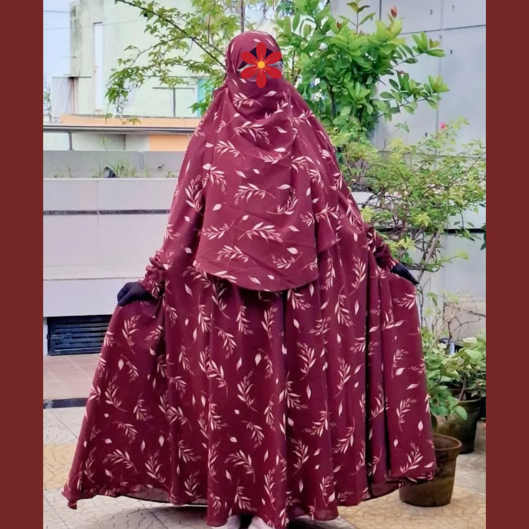 Cherry Georgette Fabric Full Long Jilbab CG121