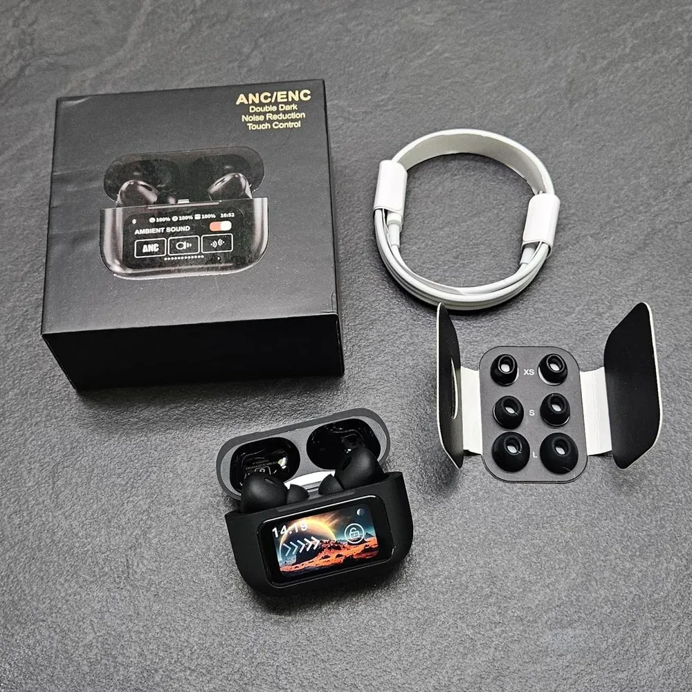 Airpod Pro 2 Generation with Touch Screen Display (Black)